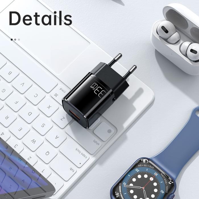 Bild 6, Mcdodo 33W GaN PD USB-C/USB-A Väggladdare Svart