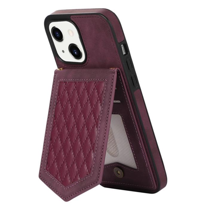 Bild 4, iPhone 15 Skal RFID Kortfack Med Snodd Vinröd