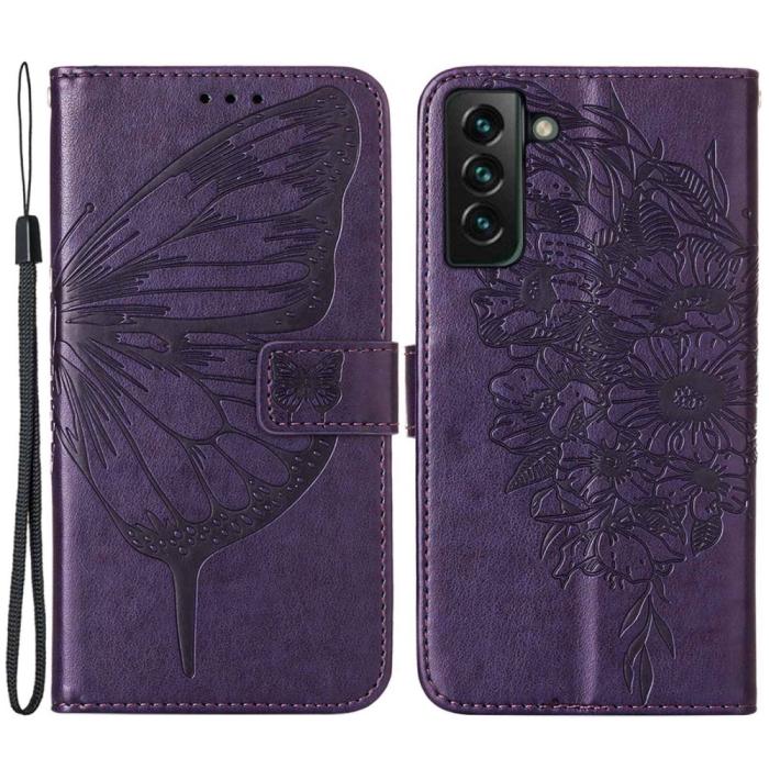 Bild 1, Samsung Galaxy S23 Plus Fodral Fjäril Mörk Lila
