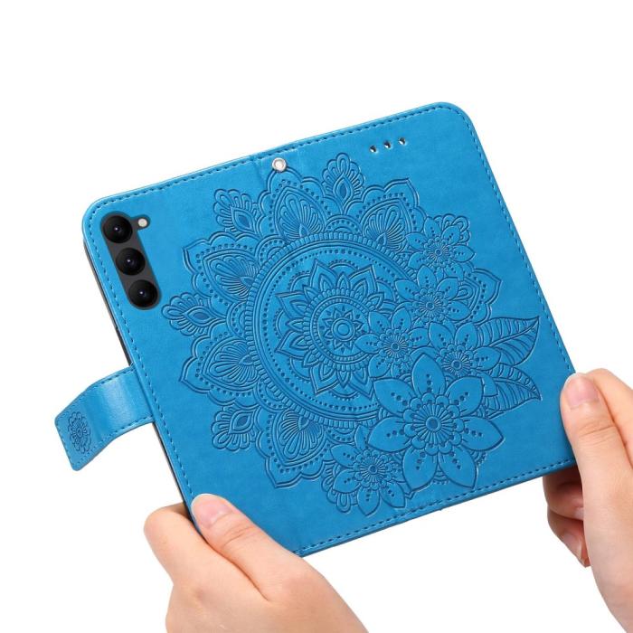 Bild 5, Samsung Galaxy S23 Fodral Mandala Läder Blå
