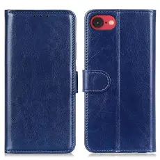iPhone 17e / 16e Fodral Crazy Horse L&auml;der Bl&aring;