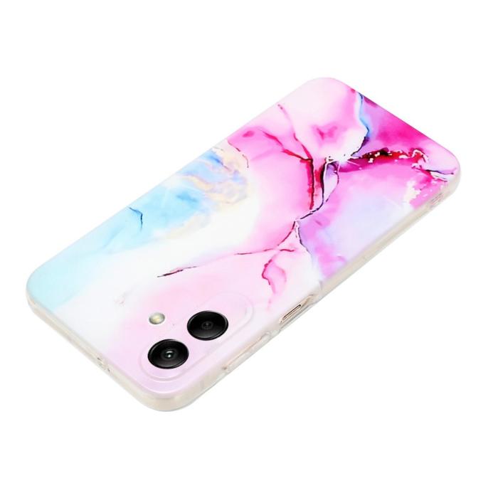 Bild 4, Samsung Galaxy A07 Skal TPU Marmor Rosa / Blå
