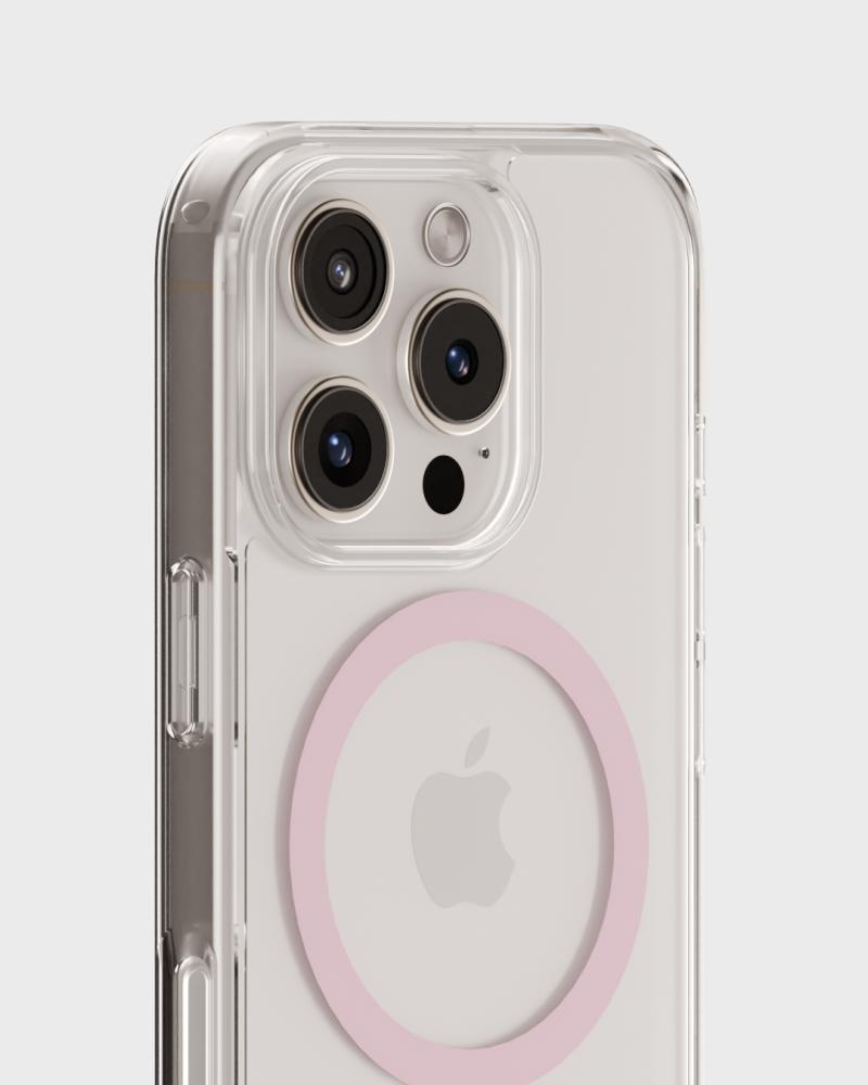 holdit iPhone 16 Pro Max Mobilskal MagSafe Rosa/Transparent