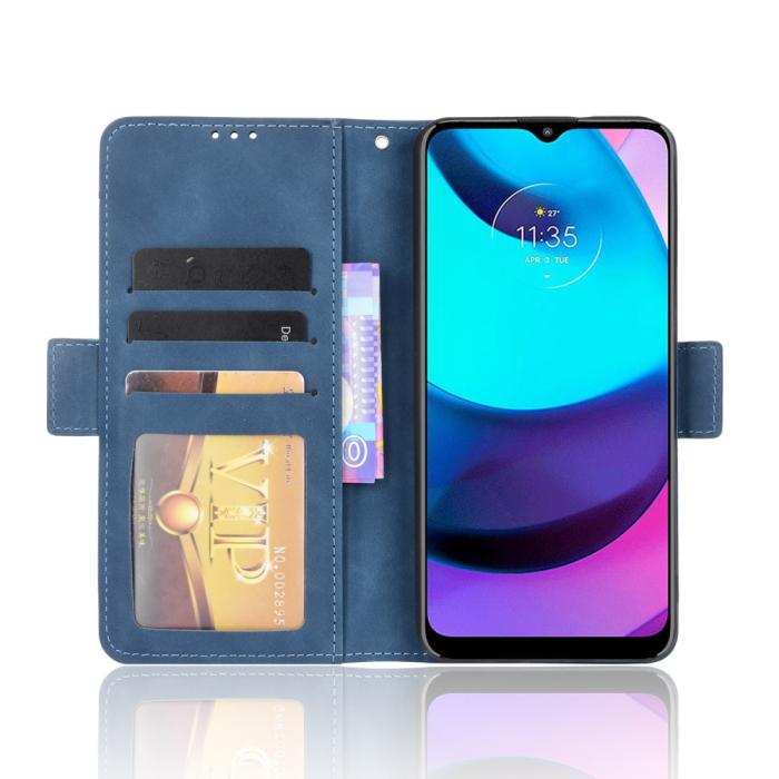 Bild 4, Motorola Moto E20 Fodral Med Avtagbart Kortfodral Blå