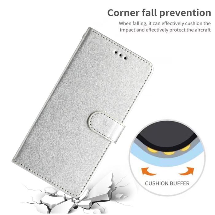 Bild 4, iPhone 15 Plus Fodral Silk Textur Med Snodd Silver