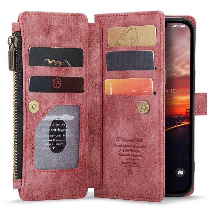 Bild 2, CASEME iPhone 15 Plus Multifunktionellt Fodral Röd