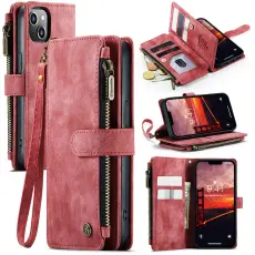 CASEME iPhone 15 Plus Multifunktionellt Fodral R&ouml;d
