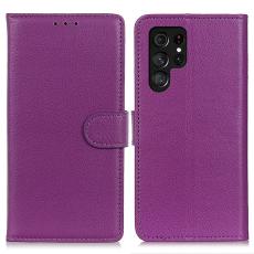 Samsung Galaxy S26 Ultra Fodral Litchi L&auml;der Lila