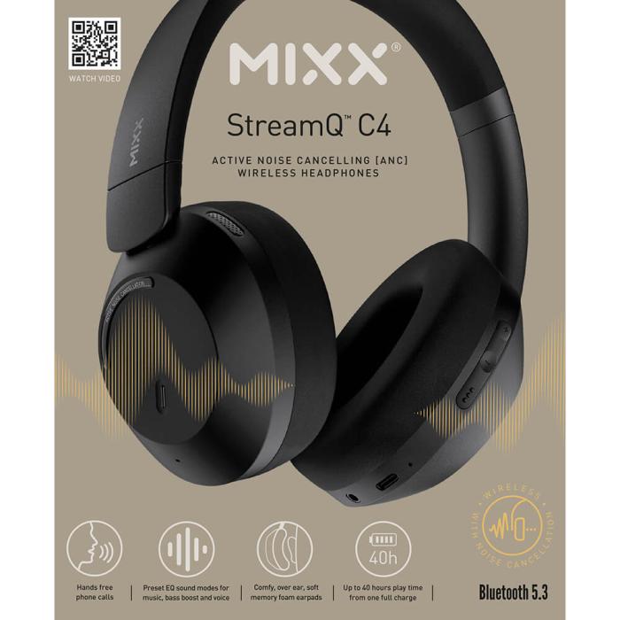 Bild 2, MIXX Over-Ear Trådlösa Hörlurar C4 ANC Svart