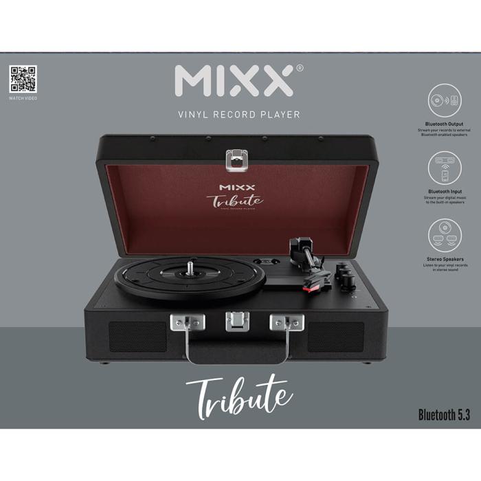 Bild 2, MIXX Vinylskivspelare Tribute Stereo Högtalare Svart