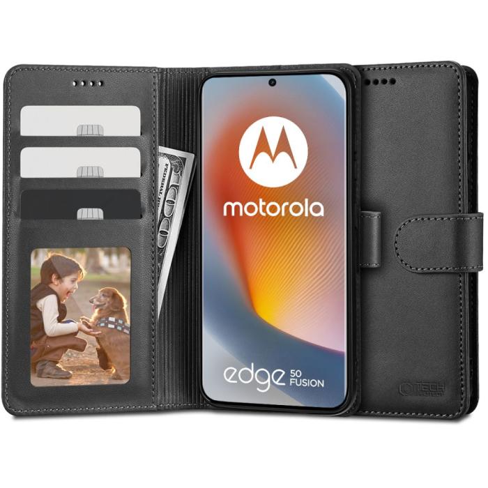 Bild 1, Tech-Protect Motorola Edge 50 Fusion 5G Fodral Läder Svart