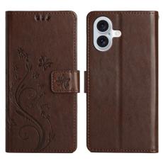 iPhone 17 Fodral Med Blommigt Tryck Brun