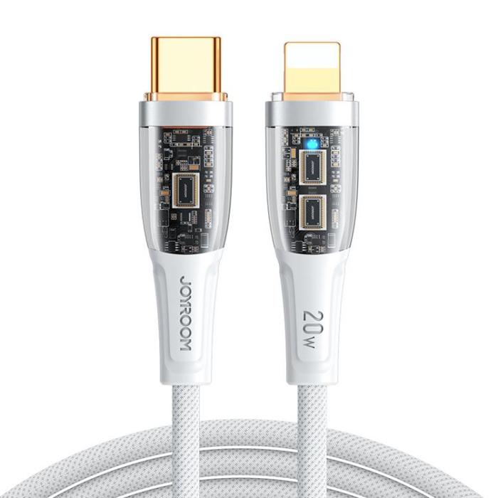 Bild 1, Joyroom 1.2m 20W USB-C - Lightning Nylonkabel Vit