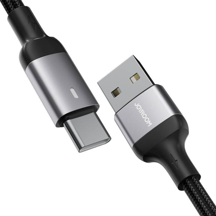 Bild 1, Joyroom 2m 3A USB-C Nylon Laddningskabel Svart