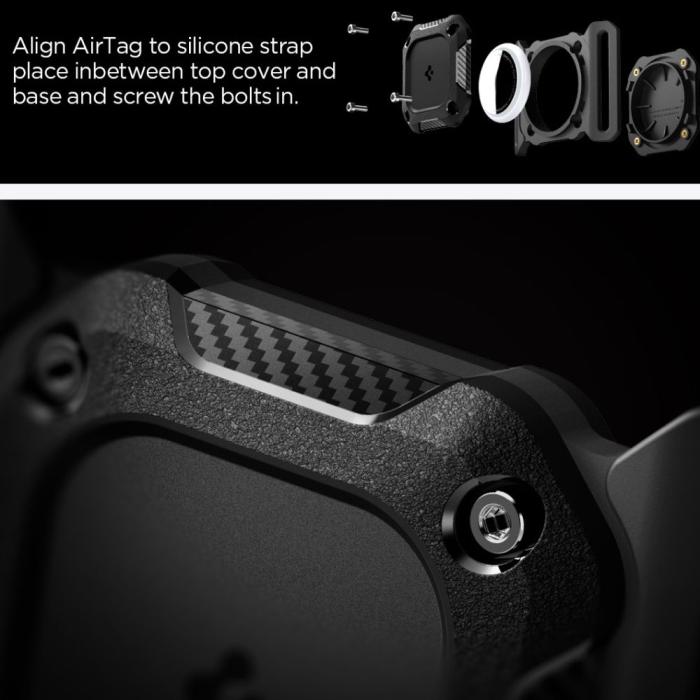 Bild 5, Spigen Apple AirTag 2/1 Hållare Tough Armor Svart