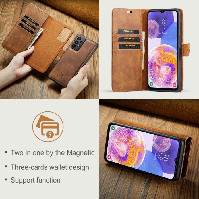 Bild 5, DG.MING Samsung Galaxy A23 5G 2in1 Magnet Fodral / Skal Brun