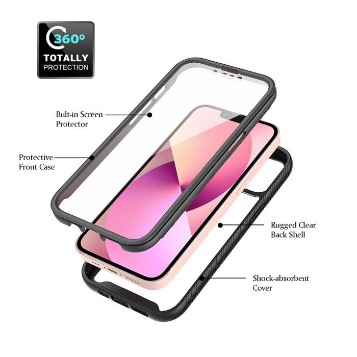 Bild 2, iPhone 13 Mini Skal 360 Hybrid Defense Svart