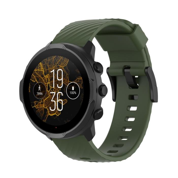 Bild 2, Silikon Armband För Suunto (24mm) Mörk Grön
