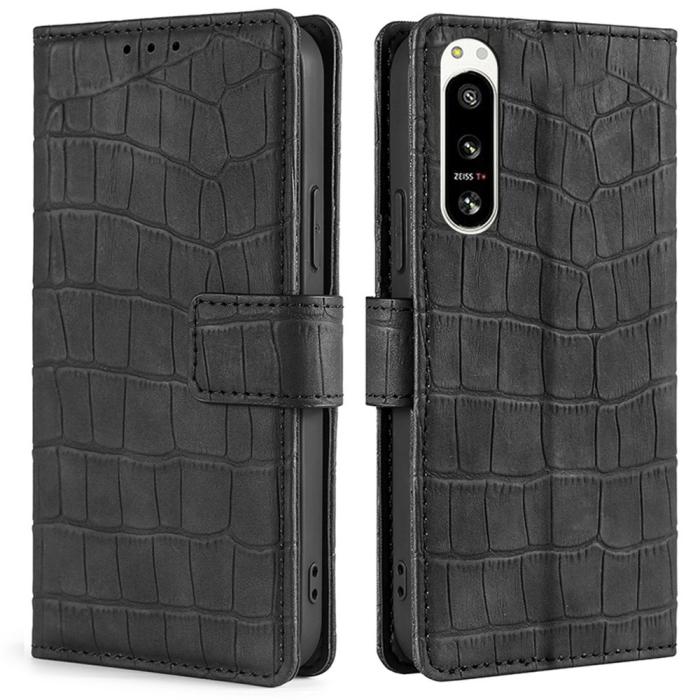 Bild 1, Sony Xperia 5 IV Fodral Krokodil Textur Svart