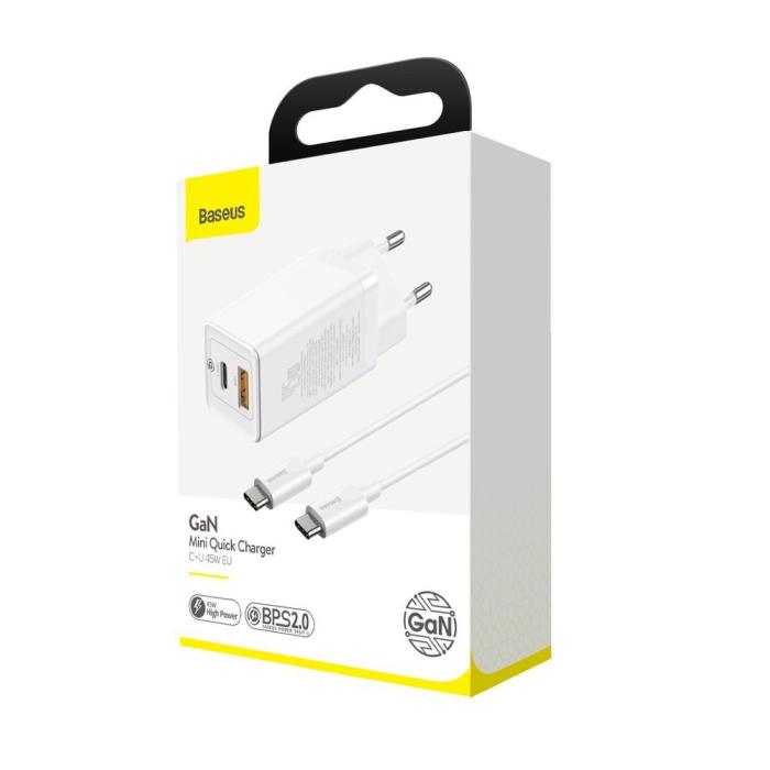 Bild 5, Baseus GaN 60W PPS Snabbladdare PD - Vit