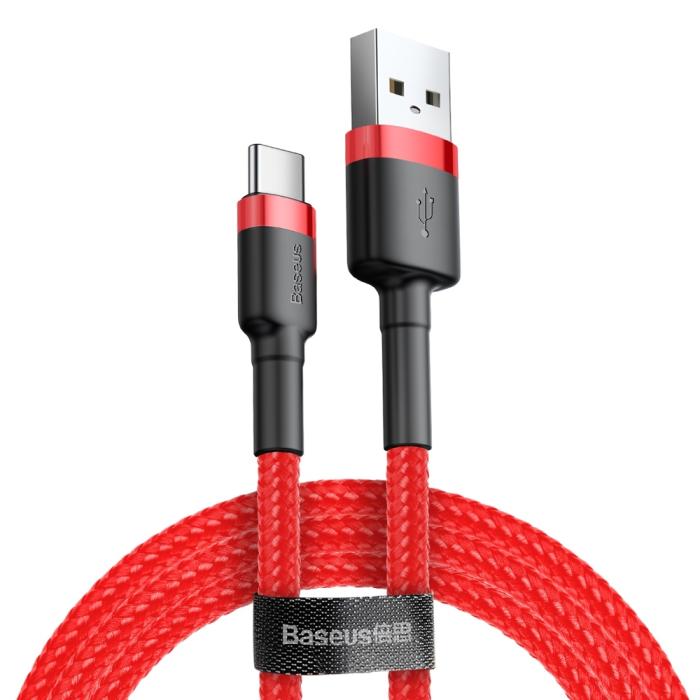 Bild 1, Baseus Cafule 2m USB-C QC3.0 Laddningskabel - Röd