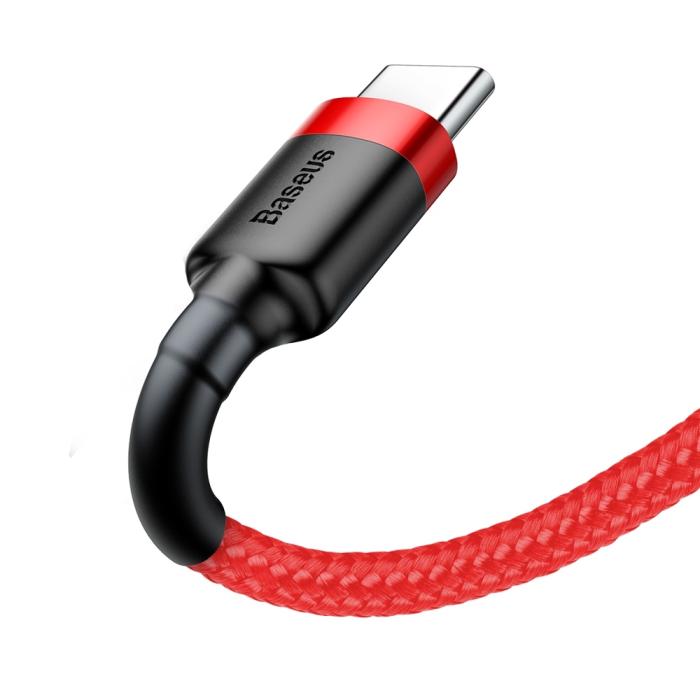 Bild 2, Baseus Cafule 2m USB-C QC3.0 Laddningskabel - Röd
