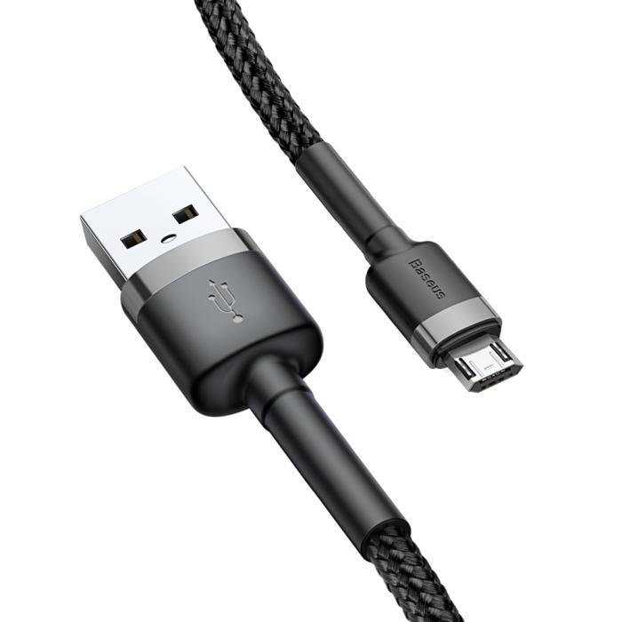 Bild 2, Baseus Cafule 2m Micro USB QC3.0 Laddningskabel - Svart/Grå