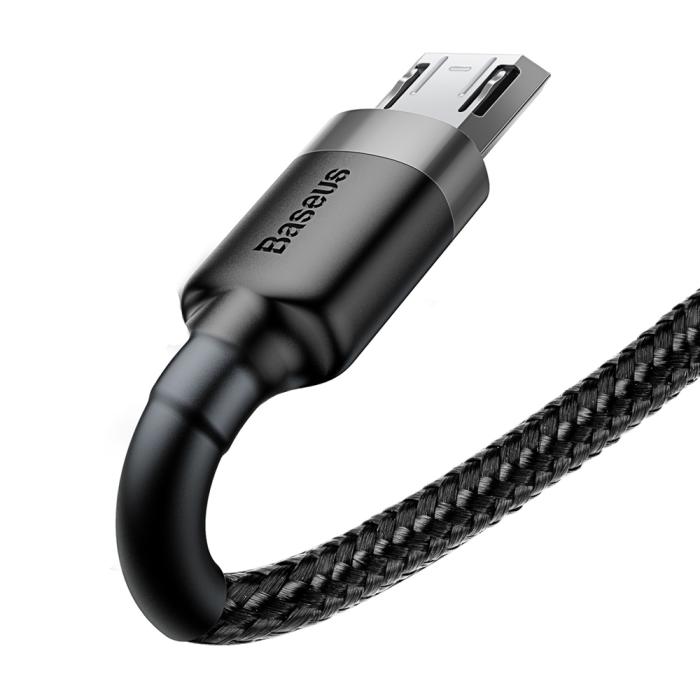 Bild 3, Baseus Cafule 2m Micro USB QC3.0 Laddningskabel - Svart/Grå