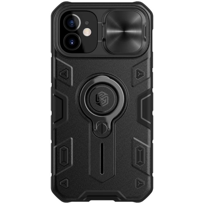 Bild 1, iPhone 12 Mini - NILLKIN CamShield Armor Ring Skal - Svart