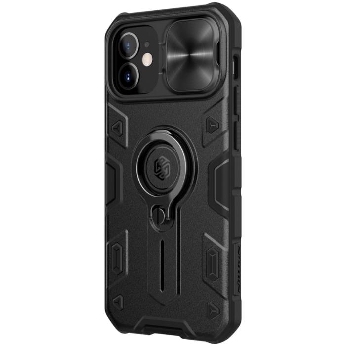 Bild 2, iPhone 12 Mini - NILLKIN CamShield Armor Ring Skal - Svart