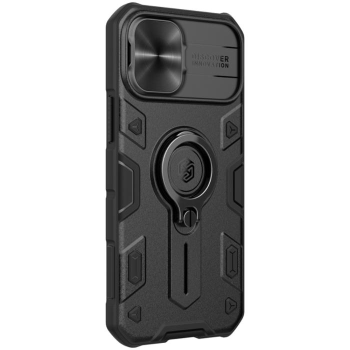 Bild 3, iPhone 12 Mini - NILLKIN CamShield Armor Ring Skal - Svart