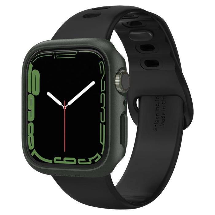 Bild 1, Spigen Apple Watch 7/8 45 mm Skal Thin Fit Militär Grön