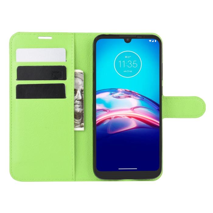 Bild 4, Motorola Moto E6s (2020) - Litchi Plånboksfodral - Grön