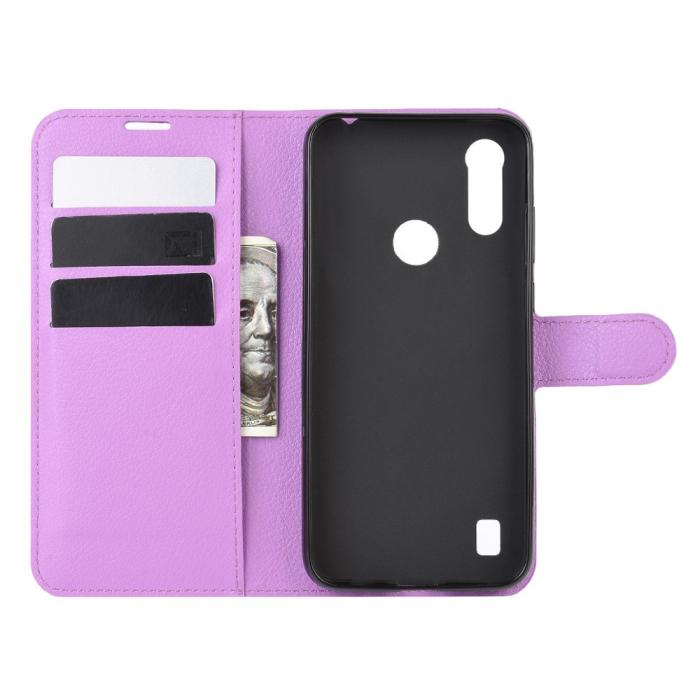 Bild 3, Motorola Moto E6s (2020) - Litchi Plånboksfodral - Lila