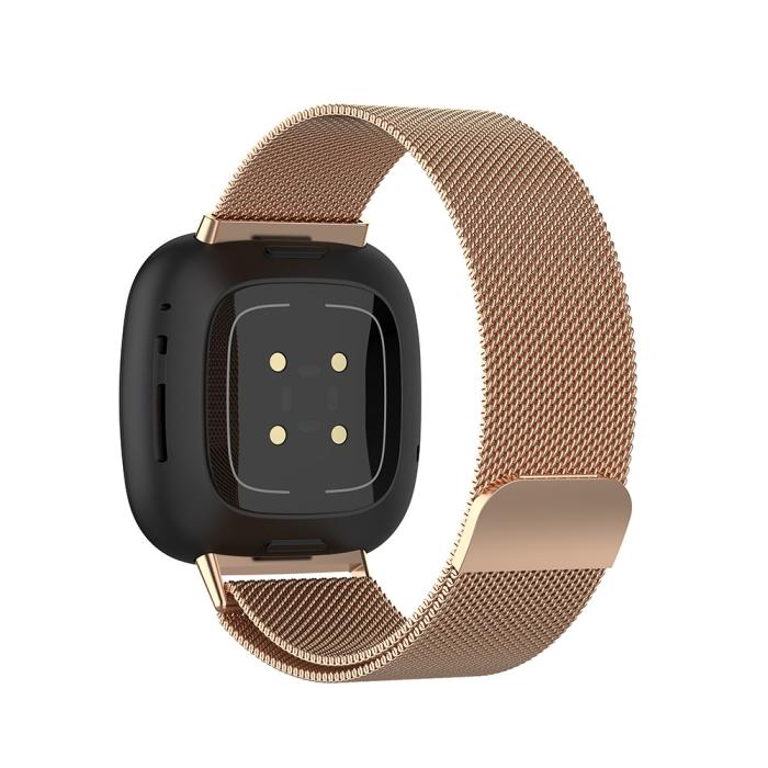 Bild 3, Milanese Loop Metall Armband Fitbit Versa 3/Fitbit Sense - Roséguld