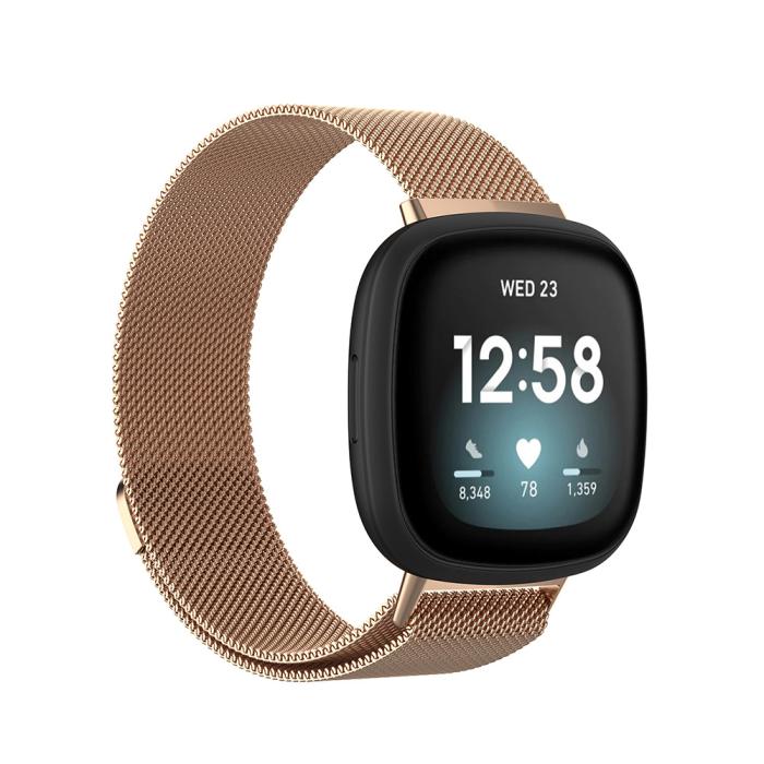 Bild 4, Milanese Loop Metall Armband Fitbit Versa 3/Fitbit Sense - Roséguld