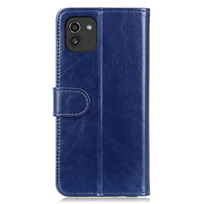 Bild 3, Samsung Galaxy A03 Fodral Crazy Horse Blå