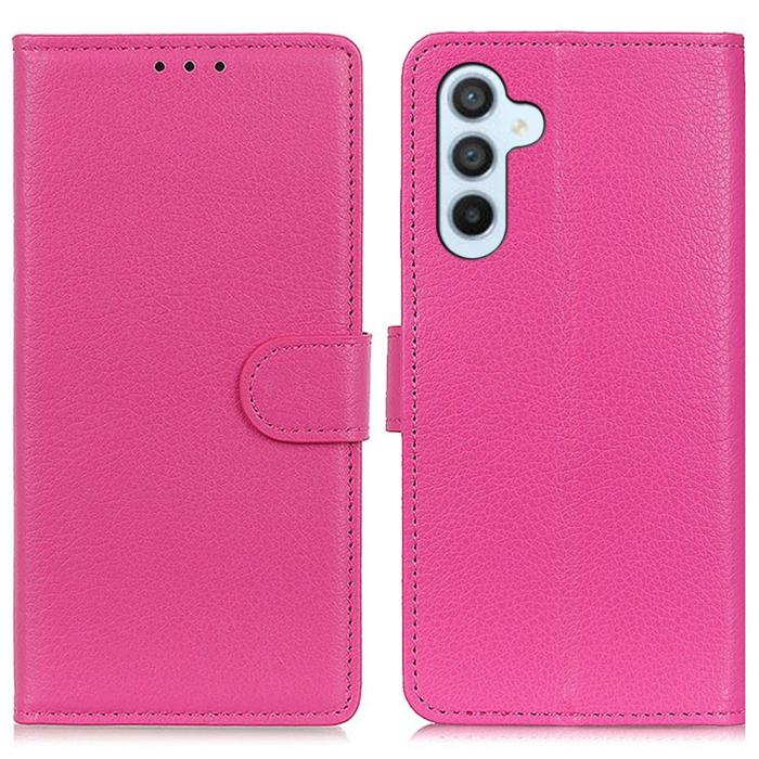 Bild 1, Galaxy S25 Plus / S24 Plus Fodral Litchi Läder Rosa