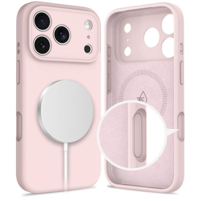 Bild 5, Tech-Protect iPhone 17 Pro Skal MagSafe Silicone Pink Pearl