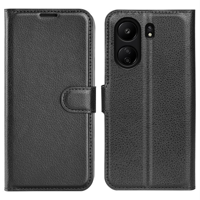 Bild 1, Xiaomi Redmi 13C 4G Fodral Litchi Läder Svart