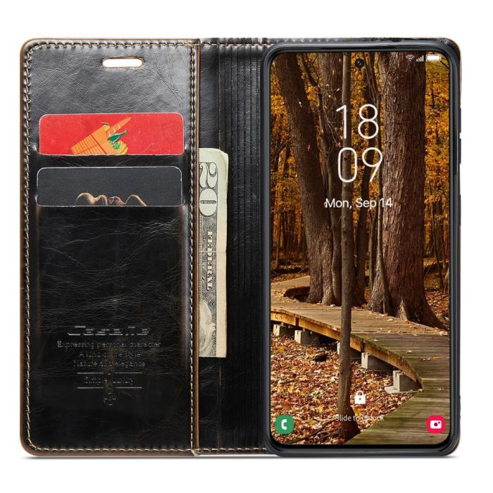 Bild 2, CASEME Samsung Galaxy S23 Plus Fodral Wax Textur Mörk Brun