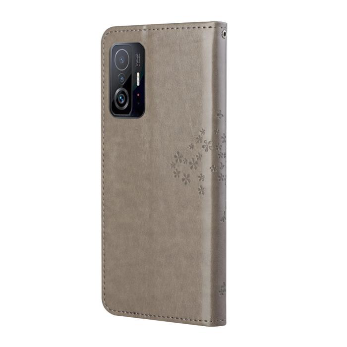 Bild 3, Xiaomi 11T / 11T Pro Fodral Tryckt Läder Grå