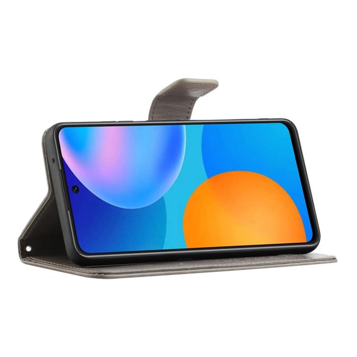 Bild 4, Xiaomi 11T / 11T Pro Fodral Tryckt Läder Grå