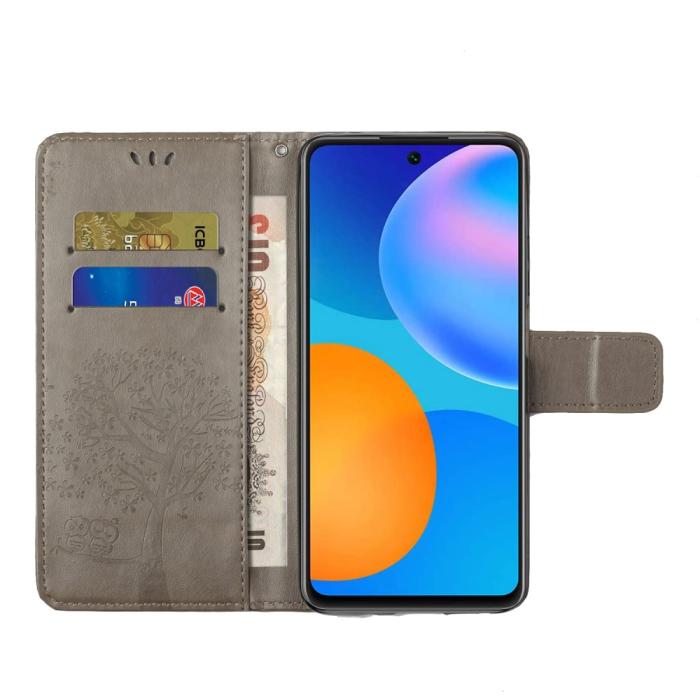 Bild 5, Xiaomi 11T / 11T Pro Fodral Tryckt Läder Grå