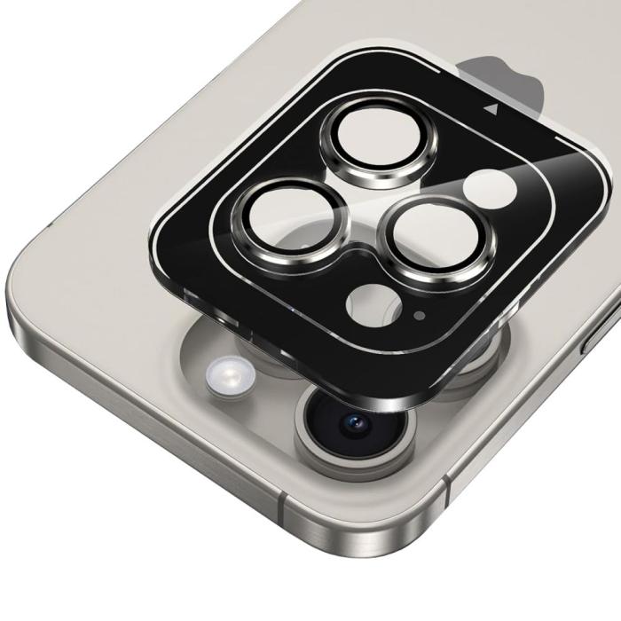 Bild 3, HOFI iPhone 14 Pro / 14 Pro Max Linsskydd Pro+ Härdat Glas Svart