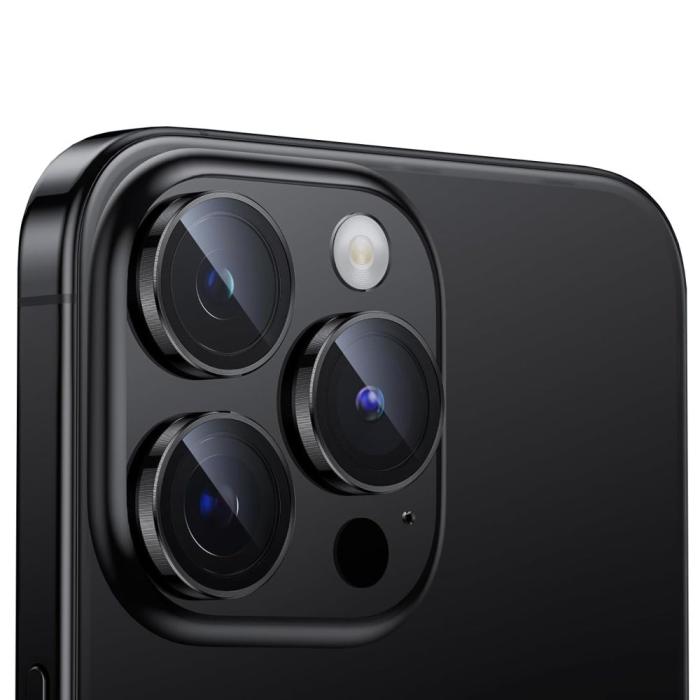 Bild 4, HOFI iPhone 14 Pro / 14 Pro Max Linsskydd Pro+ Härdat Glas Svart