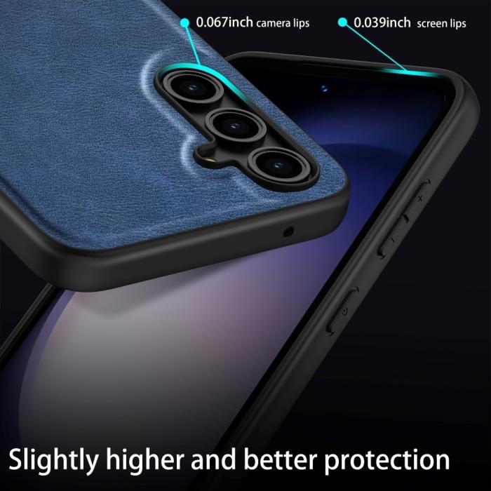 Bild 3, Samsung Galaxy S23 FE Skal Hybrid Retro Läder Blå