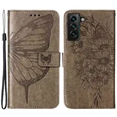 Samsung Galaxy S23 Plus Fodral Fjäril Grå