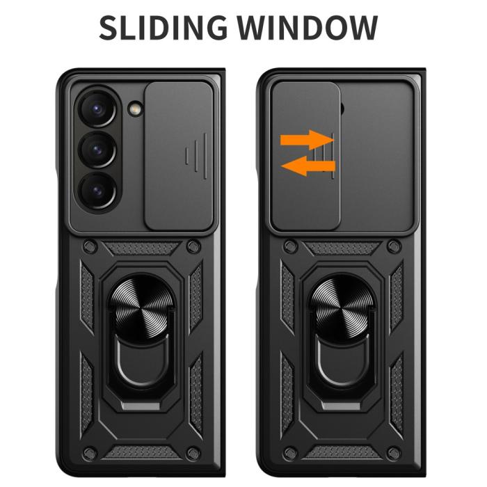 Bild 2, Galaxy Z Fold 6 Skal CamShield Hyrbid Ringskal Svart
