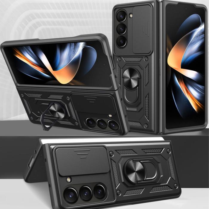 Bild 3, Galaxy Z Fold 6 Skal CamShield Hyrbid Ringskal Svart